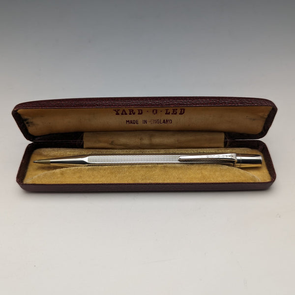 1963 British Vintage Yard O Red Sterling Silver Hexagon Propulsion Pencil Case