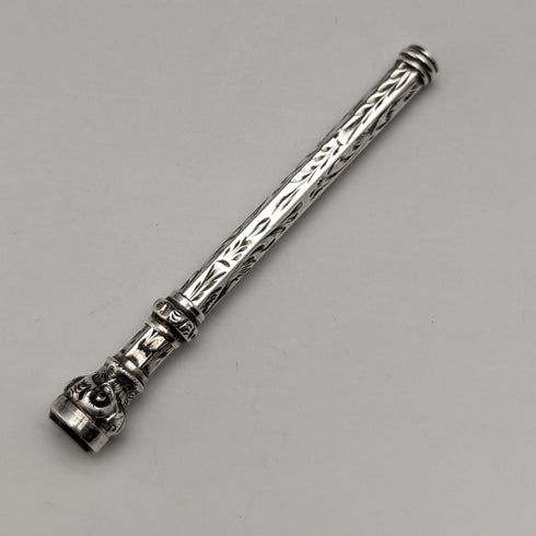 アンティーク シャープペンシル 伸縮式60-93mm マジックペンシル シルバープレート ガラス装飾