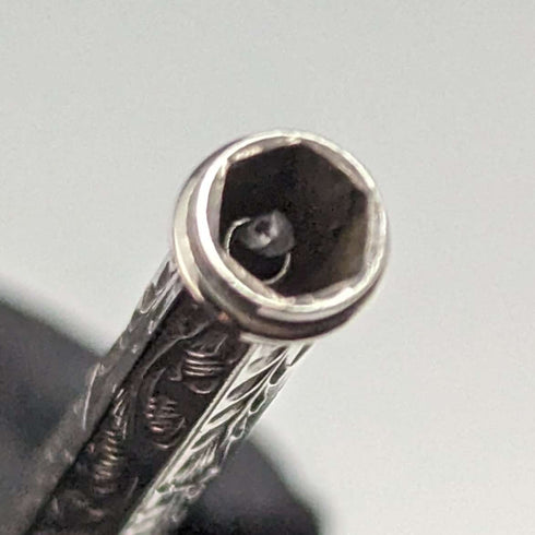 アンティーク シャープペンシル 伸縮式60-93mm マジックペンシル シルバープレート ガラス装飾