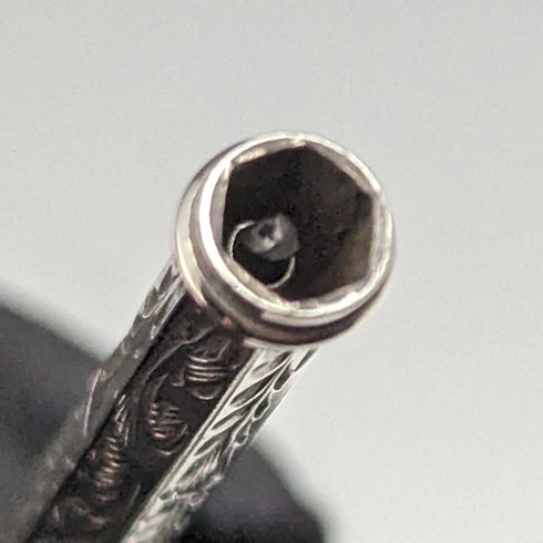 アンティーク シャープペンシル 伸縮式60-93mm マジックペンシル シルバープレート ガラス装飾