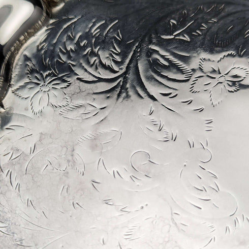 1820s British antique silver plate salva diameter 30cm