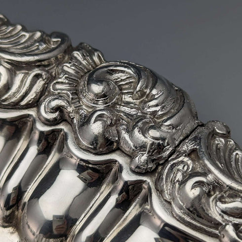 1820s British antique silver plate salva diameter 30cm