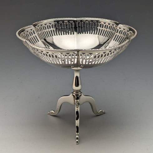 1924年 英国アンティーク 純銀製コンポート 直径12cm 145g Mappin&Webb