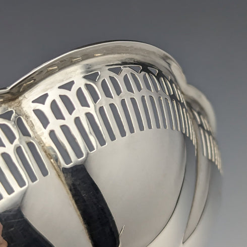 1924年 英国アンティーク 純銀製コンポート 直径12cm 145g Mappin&Webb