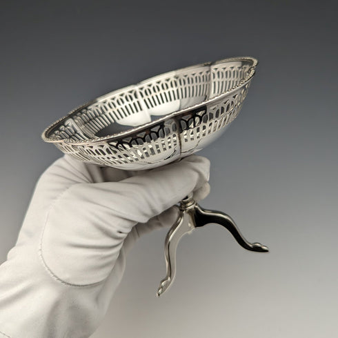 1924年 英国アンティーク 純銀製コンポート 直径12cm 145g Mappin&Webb