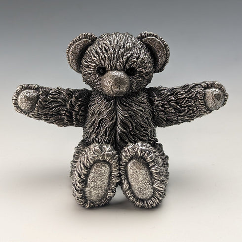 British Country Artists Teddy Bear Sterling Silver Sculpture Figurine