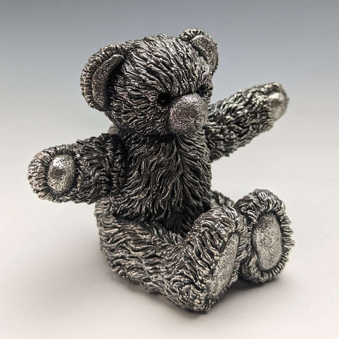 British Country Artists Teddy Bear Sterling Silver Sculpture Figurine