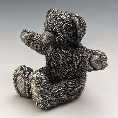 British Country Artists Teddy Bear Sterling Silver Sculpture Figurine