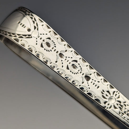 1791 Georgian British Antique Sterling Silver Sugar Tong 33g Samuel Godbehere & Edward Wigan