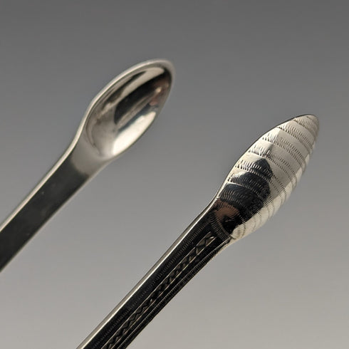 1791 Georgian British Antique Sterling Silver Sugar Tong 33g Samuel Godbehere & Edward Wigan