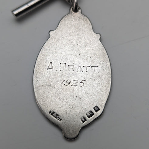 英國復古純銀阿爾伯特鏈 36 克純銀獎章鏈扣