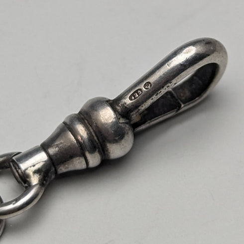 英國復古純銀阿爾伯特鏈 36 克純銀獎章鏈扣