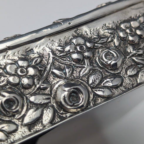 20世紀初頭 ドイツアンティーク 800シルバー 浮き彫り装飾 スクエアボックス 94g