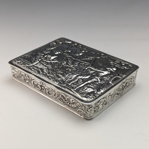 Early 20th Century Antique 800 Silver Rectangular Box 94g