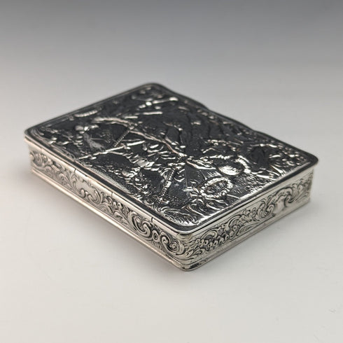 Early 20th Century Antique 800 Silver Rectangular Box 94g
