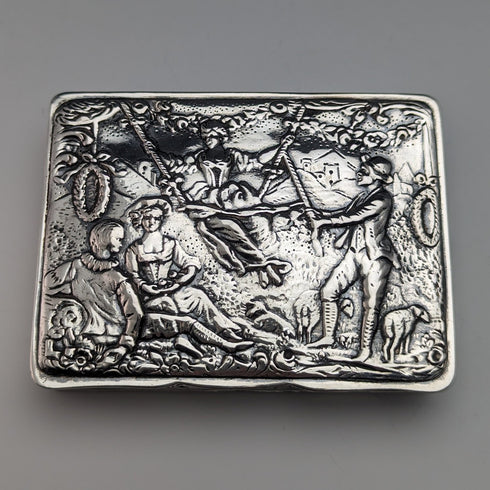 Early 20th Century Antique 800 Silver Rectangular Box 94g