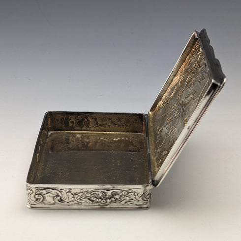 Early 20th Century Antique 800 Silver Rectangular Box 94g