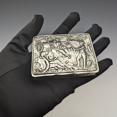 Early 20th Century Antique 800 Silver Rectangular Box 94g