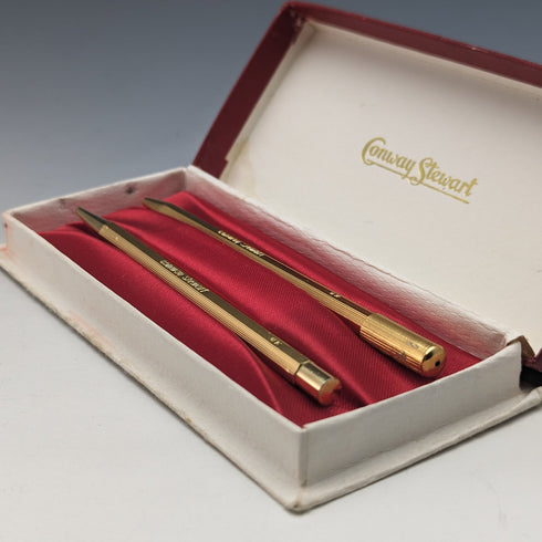 英国ヴィンテージ コンウェイ・スチュワート ペンシル・ボールペンセット ケース入