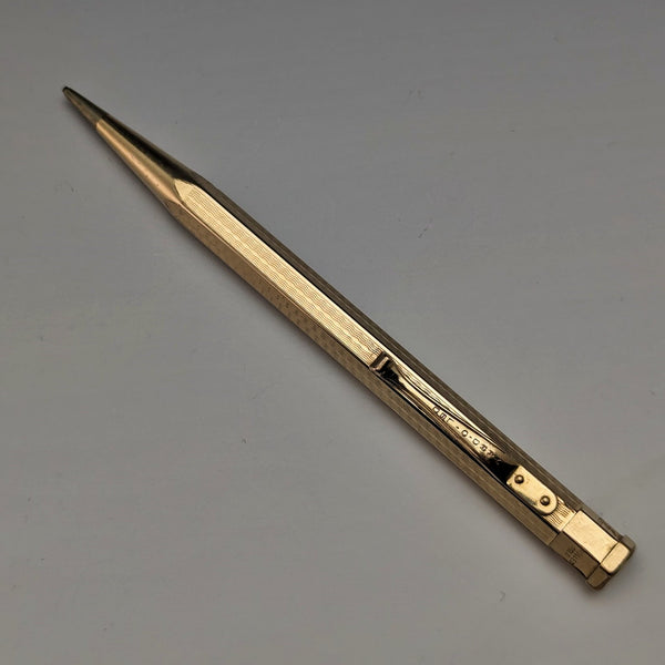British Vintage Yard O Red Rolled Gold Hexagon Propelled Pencil