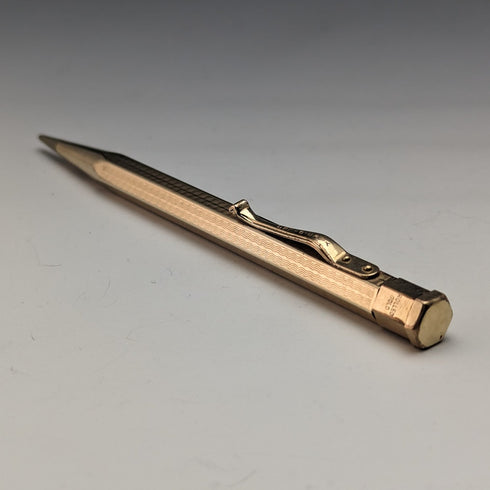 英国ヴィンテージ ヤード・オ・レッド ロールドゴールド製 ヘキサゴン 推進式ペンシル