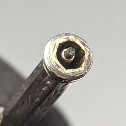 英国アンティーク シルバープレート製 シャープペンシル ガラス装飾 伸縮式43-59mm