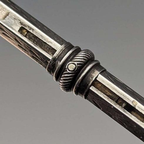 英国アンティーク シルバープレート製 シャープペンシル ガラス装飾 伸縮式43-59mm