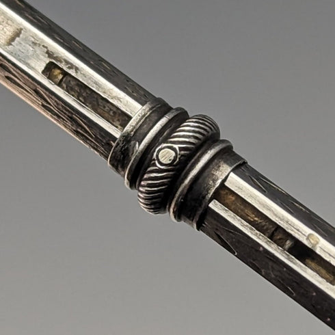 英国アンティーク シルバープレート製 シャープペンシル ガラス装飾 伸縮式43-59mm