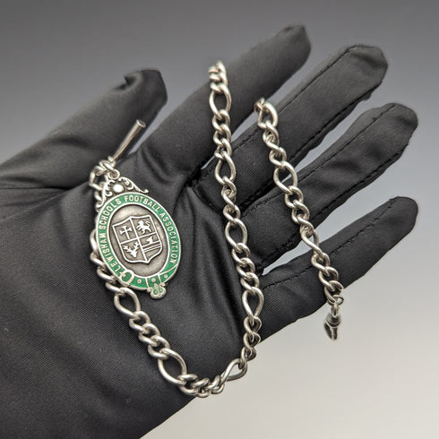 英國復古純銀阿爾伯特鏈 36 克純銀獎章鏈扣