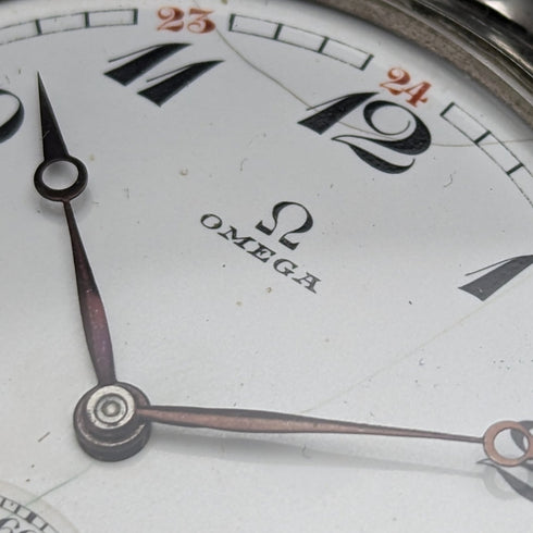 1915年頃 アンティーク オメガ 懐中時計 シルバープレート オープンフェース 動作良好