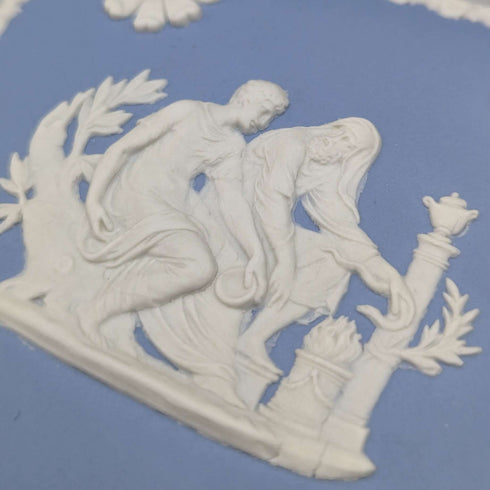 British Vintage Wedgwood Jasperware Square Case Small Case Pale Blue