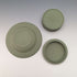British Vintage Wedgwood Jasperware Round Box and Saucer Green