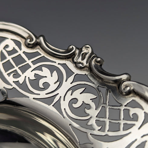 1910 British Antique Sterling Silver Compote Pair Diameter 14cm Total 328g Mappin & Webb