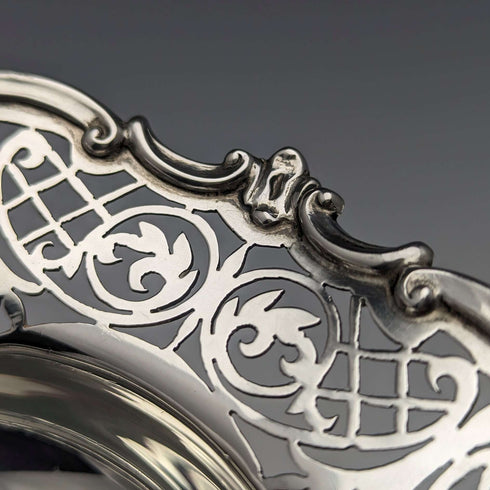 1910 年英國古董純銀蜜餞一對直徑 14 厘米共 328 克 Mappin & Webb