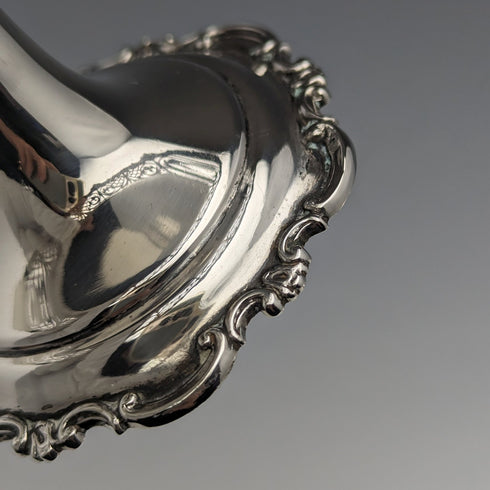 1910 British Antique Sterling Silver Compote Pair Diameter 14cm Total 328g Mappin & Webb