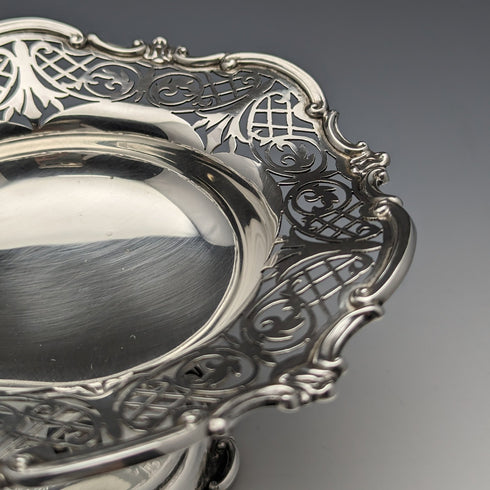 1910 British Antique Sterling Silver Compote Pair Diameter 14cm Total 328g Mappin & Webb