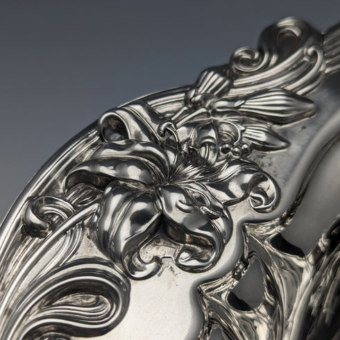 1898 年左右美國古董純銀碗直徑 30 厘米 517 克 Meriden Britannia