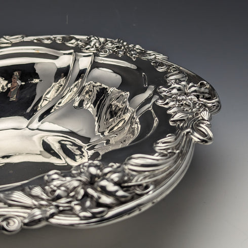 1898 年左右美國古董純銀碗直徑 30 厘米 517 克 Meriden Britannia