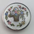 circa 1920 French antique 800 silver rouge box with flower basket guilloche enamel decoration