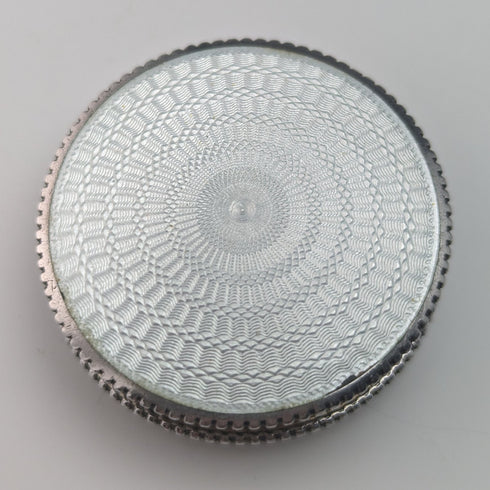 1920年頃 フレンチアンティーク 800シルバー製 ルージュボックス 花かごギョーシェエナメル装飾