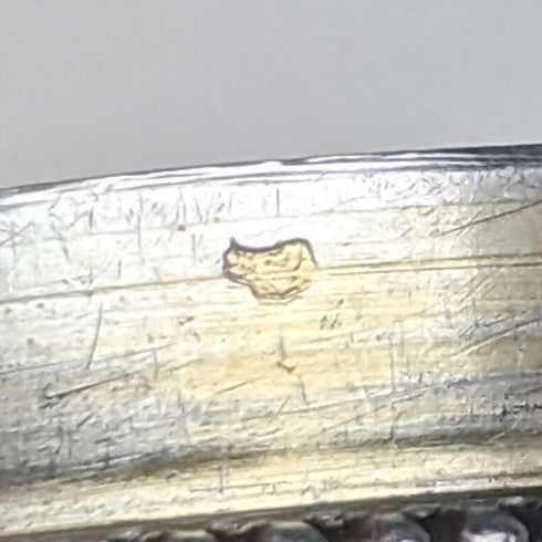 circa 1920 French antique 800 silver rouge box with flower basket guilloche enamel decoration