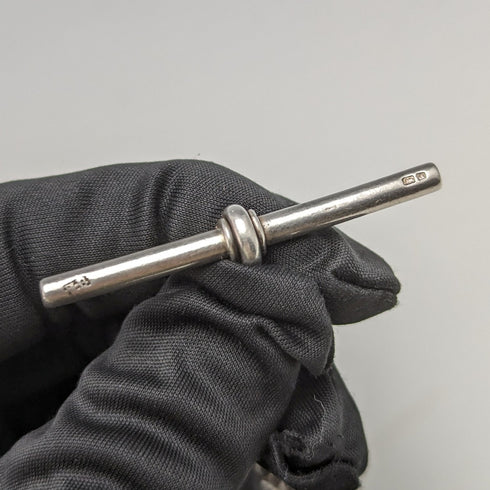 1900 年左右英國古董純銀阿爾伯特鏈超厚 56 克無鑰匙扣