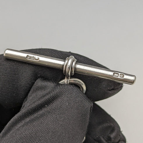 1914 年左右英國古董純銀雙阿爾伯特鏈 56 克純銀密封飾扣