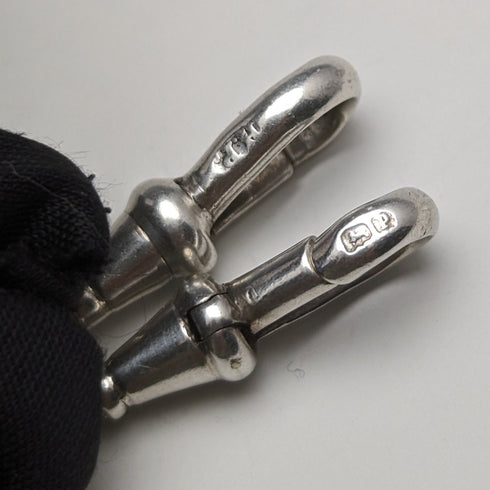 1914 年左右英國古董純銀雙阿爾伯特鏈 56 克純銀密封飾扣