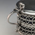 1910 British Antique Pure Silver & Bluegrass Mustard Pot & Spoon Vander & Hedges