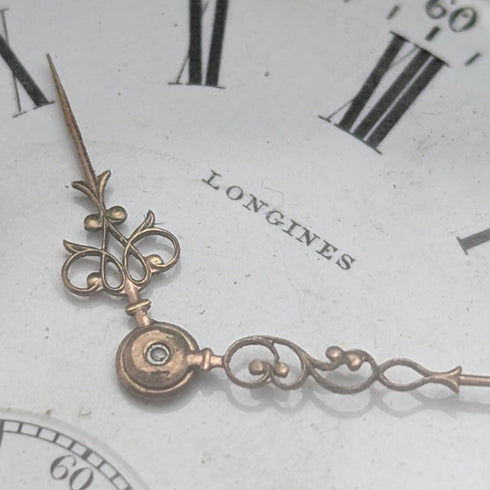 Around 1911 Antique Longines pocket watch Relief engraving Silver side open face Works well