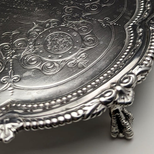 1895 年英國古董純銀薩爾瓦直徑 22 厘米 363 克 CHARLES BOYTON