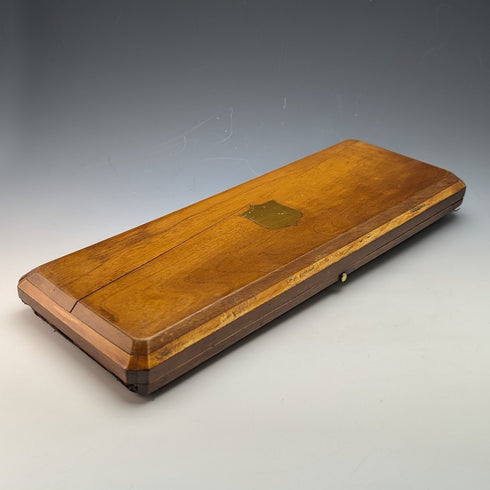 1870年頃 英国アンティーク 白蝶貝ハンドル シルバープレート製 フィッシュサーバーペア ケース入