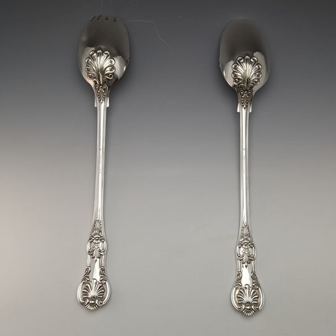 英国アンティークシルバープレート製 サービングスプーン&スポーク ケース入