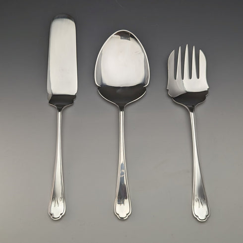 1950年頃 英国ヴィンテージ シルバープレート製 サービングカトラリーセット ケース入 WALKER&HALL